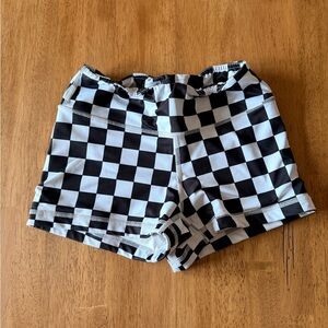 Checkered Black and White Women's Shorts
